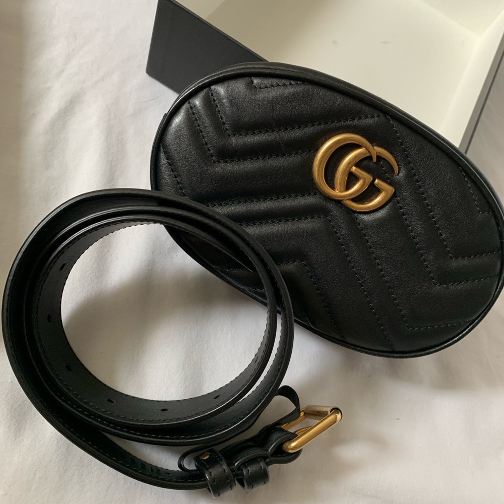 Gucci Marmont Leather Belt Bag